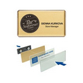 The Mighty Badge 1.50" x 3.00" Signage Starter Kit, Gold, 10/Pack